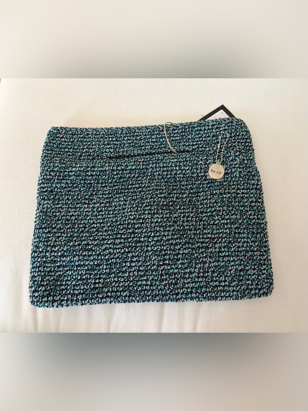 New w tags The Sak Linden Turquoise Crochet Convertibles Crossbody Clutch Bag - Picture 3 of 6